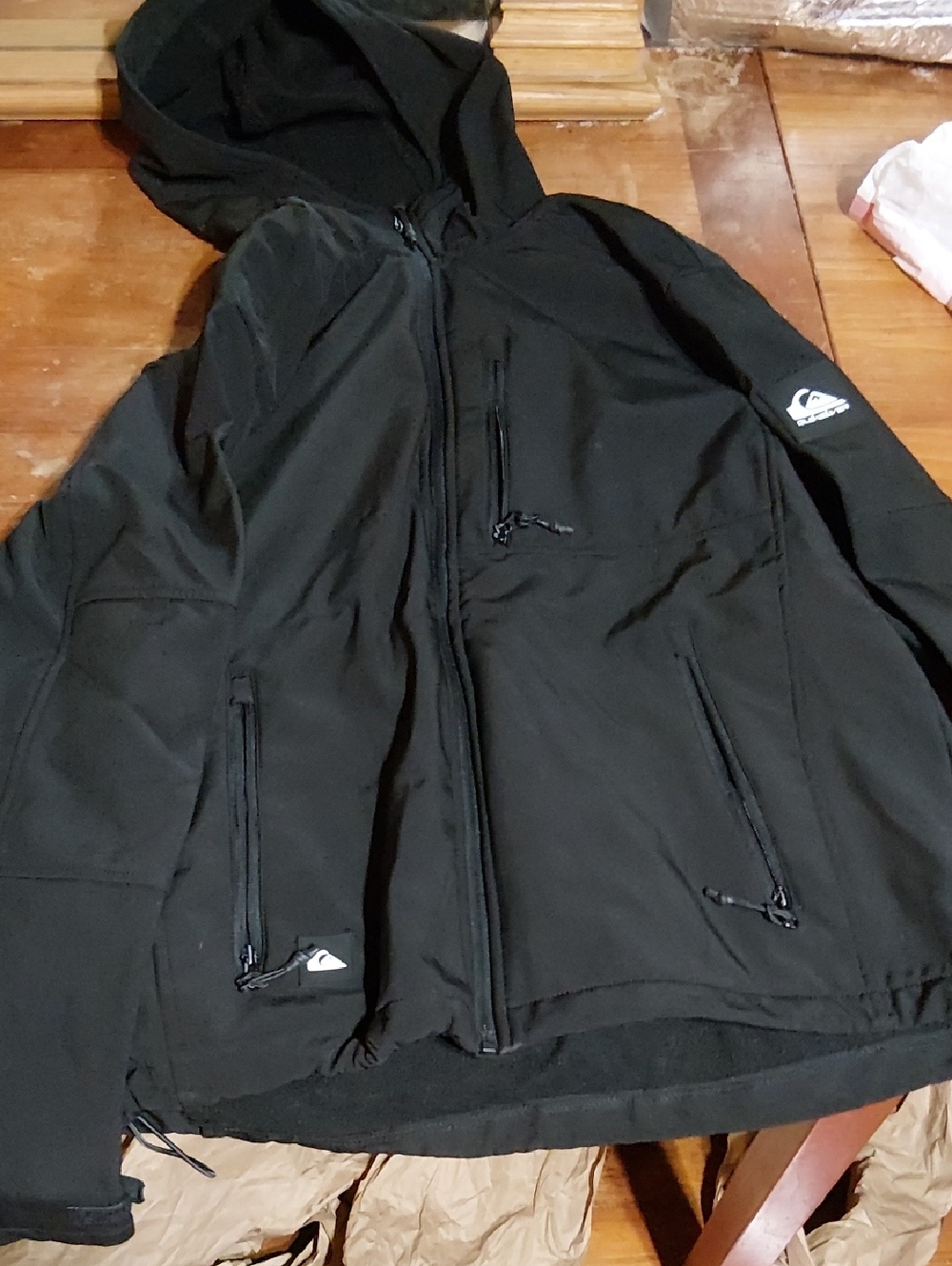 Quiksilver Men's Black Hooded Soft-Shell Jacket